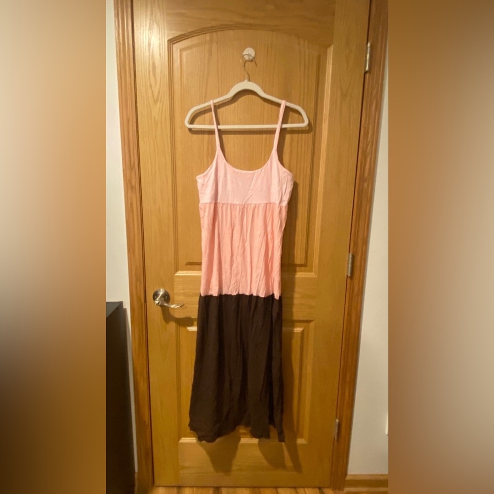 Xhilaration Women’s Size Large Pink & Brown Maxi Dress
